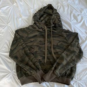 Distressed camo sweatshirt
